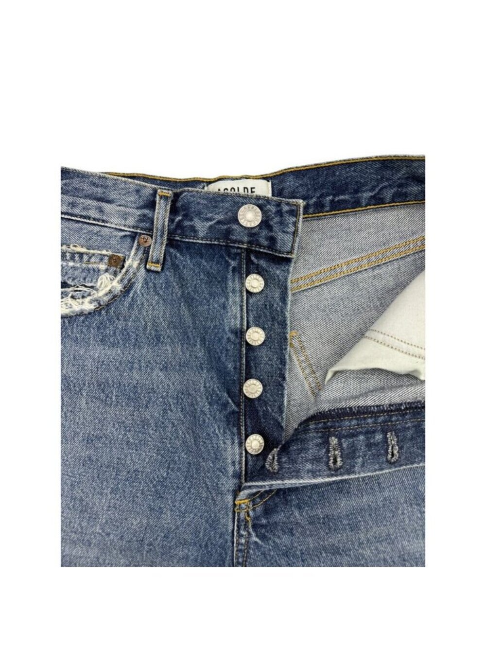 Agolde Dee Shorts In Precision - Picture 3 of 7